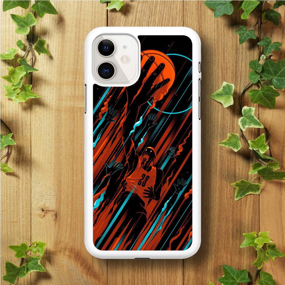 Basketball Art 003 iPhone 11 Case-Rubber / White (2D Case)-Xtracase