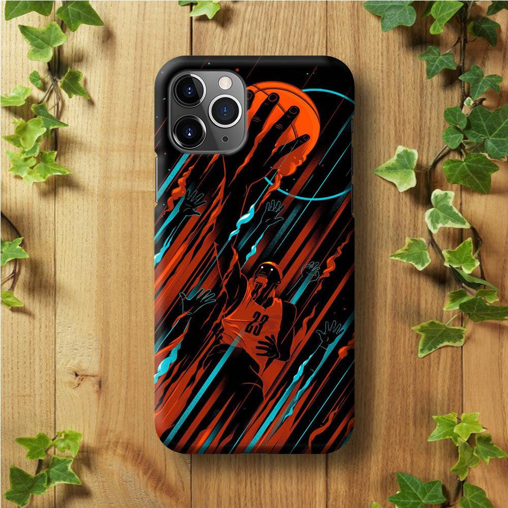 Basketball Art 003 iPhone 11 Pro Max Case-Plastic / Full Wrap (3D Case)-Xtracase
