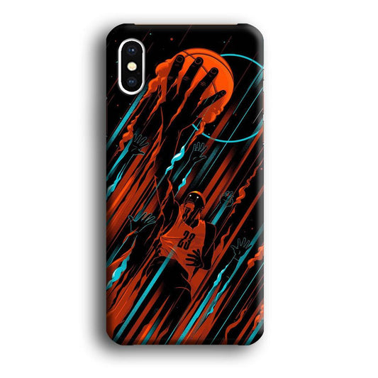 Basketball Art 003 iPhone X Case-Plastic / Full Wrap (3D Case)-Xtracase