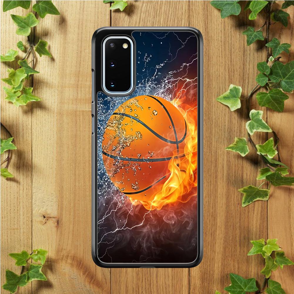Basketball Ball Cool Art Samsung Galaxy S20 Case-Rubber / Black (2D Case)-Xtracase