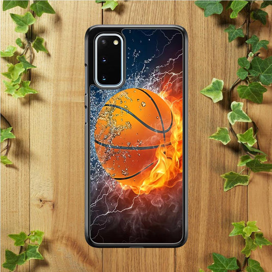 Basketball Ball Cool Art Samsung Galaxy S20 Case-Rubber / Black (2D Case)-Xtracase