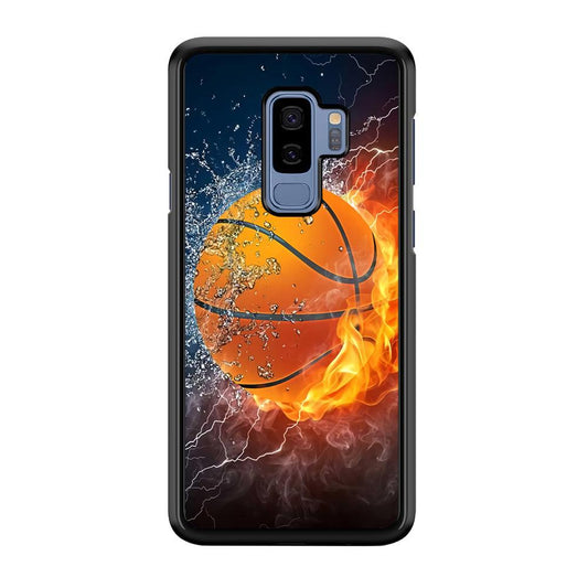Basketball Ball Cool Art Samsung Galaxy S9 Plus Case-Rubber / White (2D Case)-Xtracase