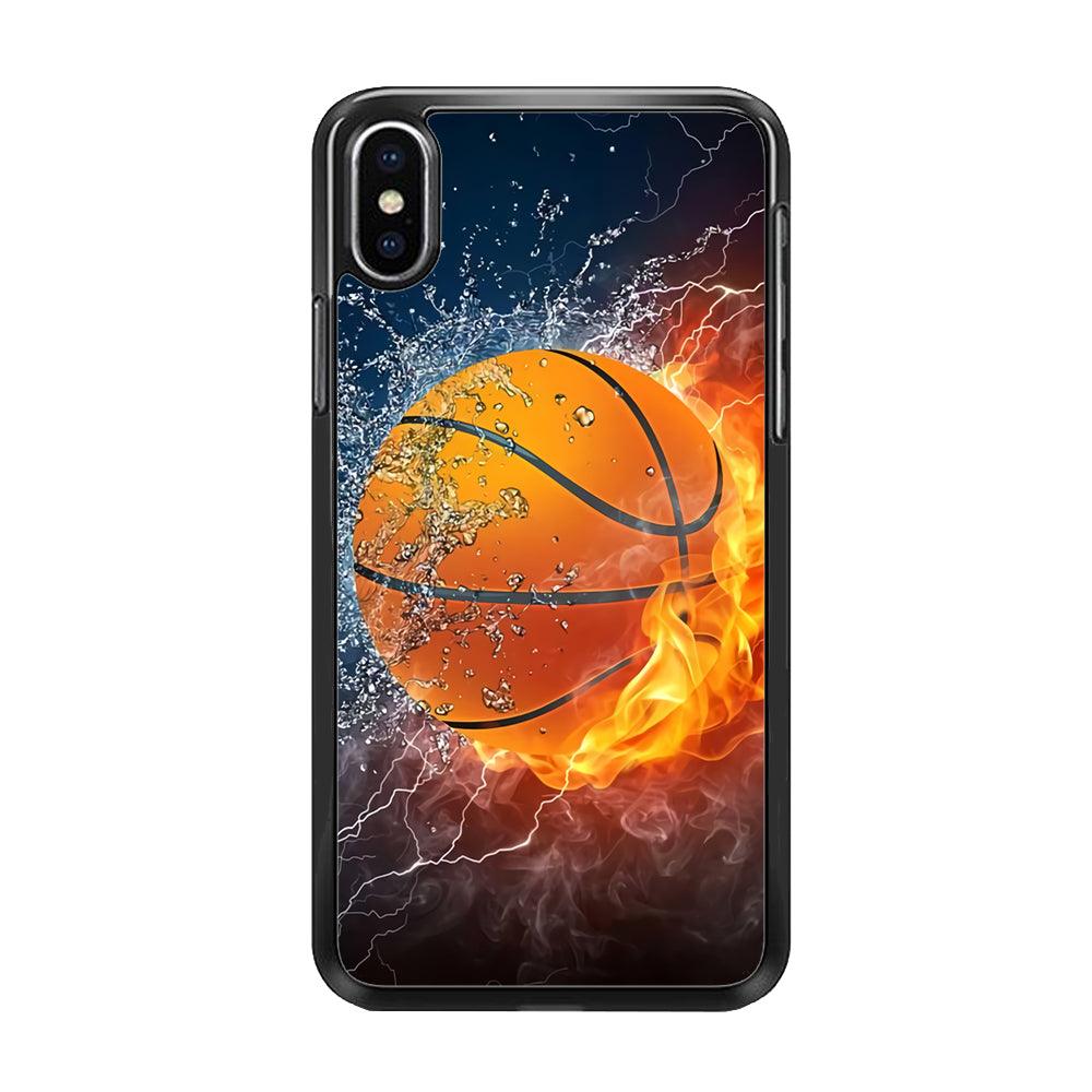 Basketball Ball Cool Art iPhone X Case-Rubber / Black (2D Case)-Xtracase