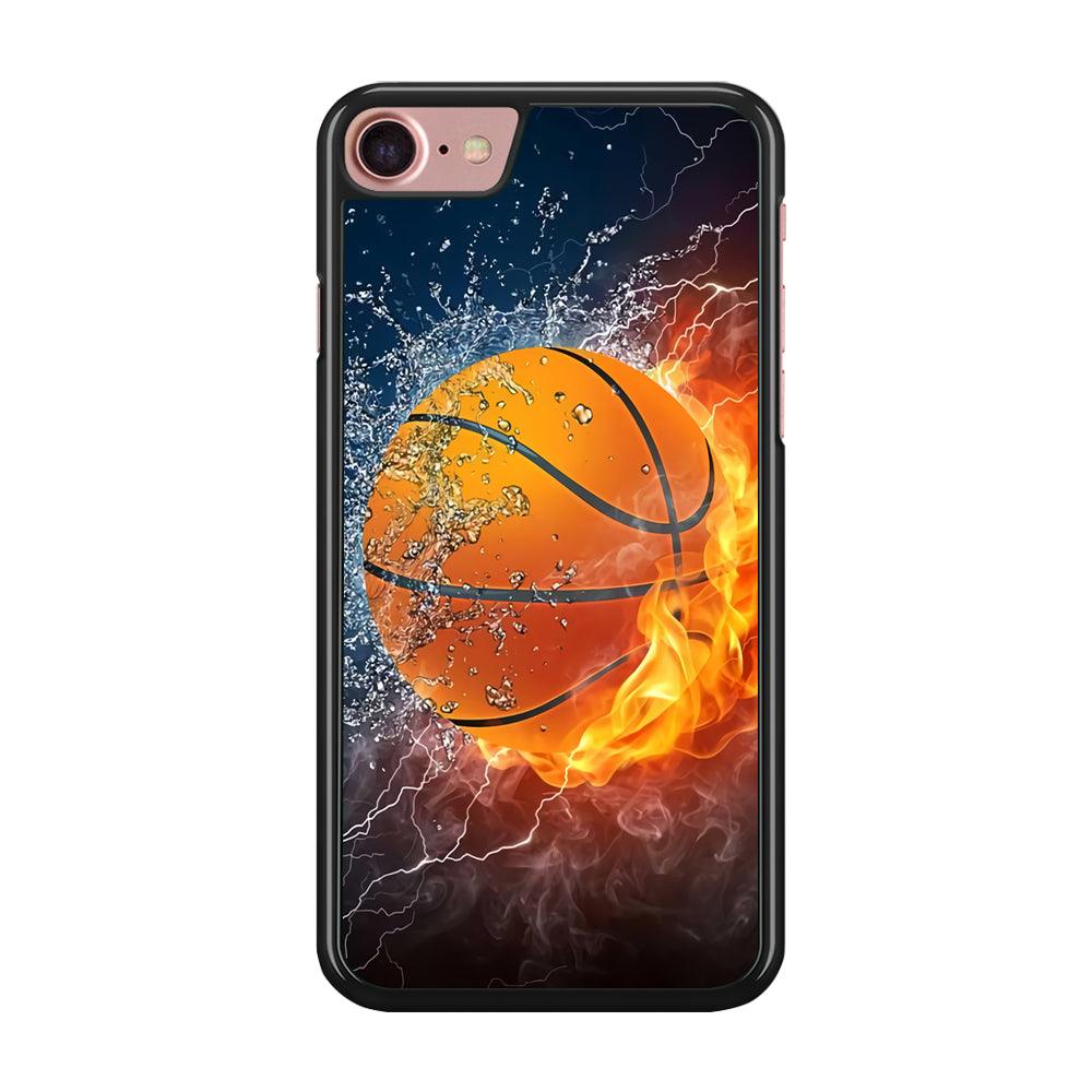 Basketball Ball Cool Art iPhone SE 2020 Case-Rubber / Black (2D Case)-Xtracase