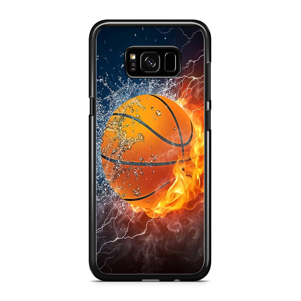 Basketball Ball Cool Art Samsung Galaxy S8 Case-Rubber / Black (2D Case)-Xtracase