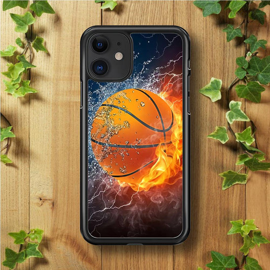 Basketball Ball Cool Art iPhone 11 Case-Rubber / Black (2D Case)-Xtracase