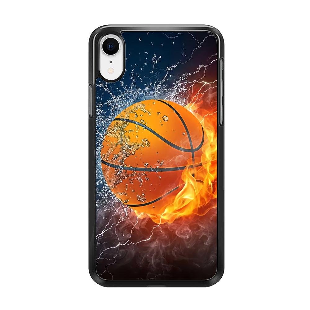 Basketball Ball Cool Art iPhone XR Case-Rubber / Black (2D Case)-Xtracase
