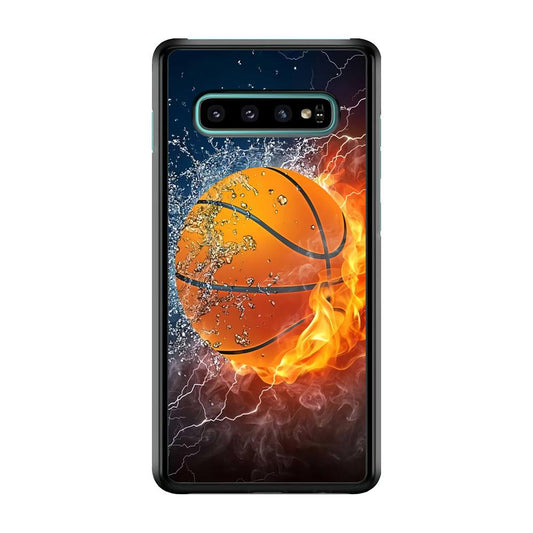 Basketball Ball Cool Art Samsung Galaxy S10 Case-Plastic / Full Wrap (3D Case)-Xtracase