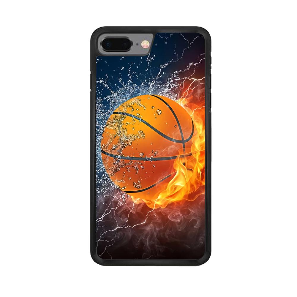 Basketball Ball Cool Art iPhone 7 Plus Case-Rubber / Black (2D Case)-Xtracase