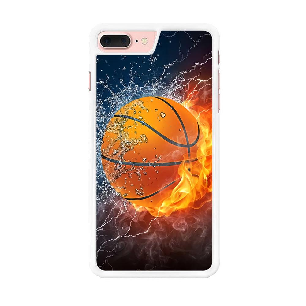 Basketball Ball Cool Art iPhone 8 Plus Case-Rubber / White (2D Case)-Xtracase