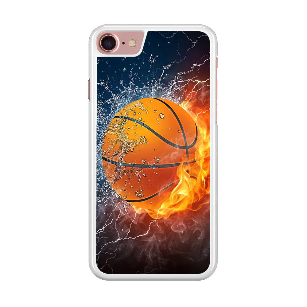 Basketball Ball Cool Art iPhone SE 2020 Case-Rubber / White (2D Case)-Xtracase