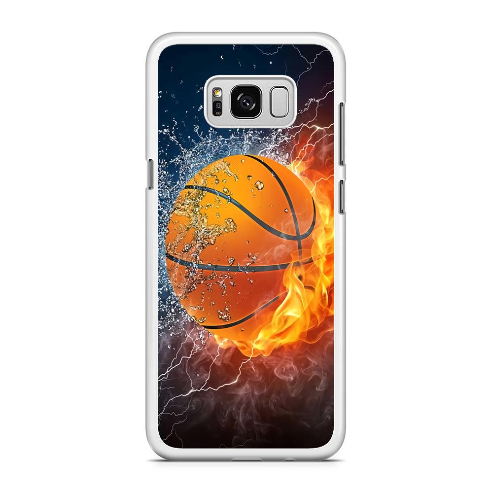 Basketball Ball Cool Art Samsung Galaxy S8 Plus Case-Rubber / White (2D Case)-Xtracase