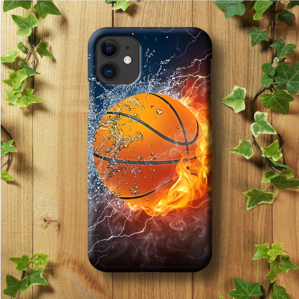 Basketball Ball Cool Art iPhone 11 Case-Plastic / Full Wrap (3D Case)-Xtracase