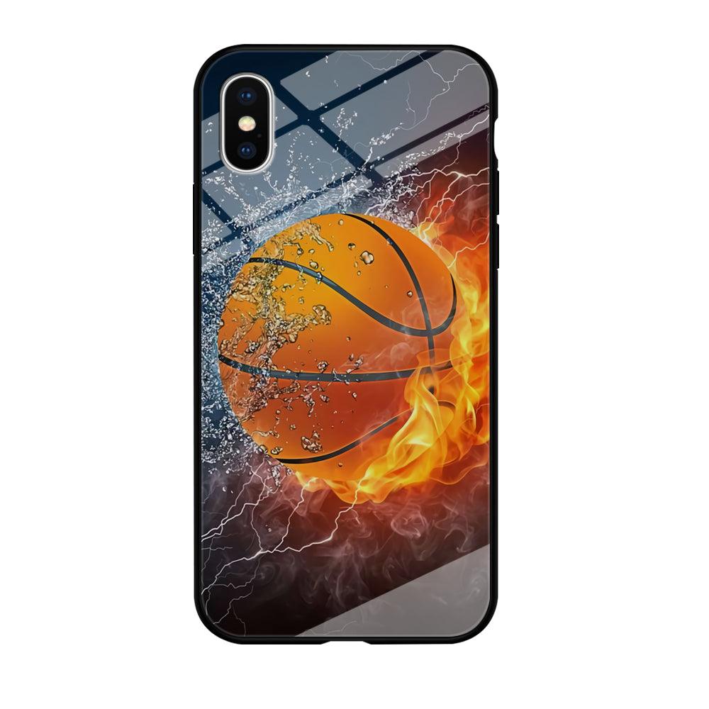 Basketball Ball Cool Art iPhone X Case-Tempered Glass Case-Xtracase