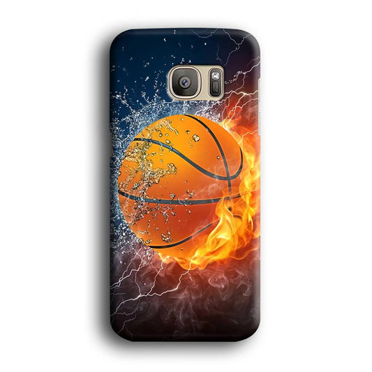 Basketball Ball Cool Art Samsung Galaxy S7 Edge Case-Plastic / Full Wrap (3D Case)-Xtracase