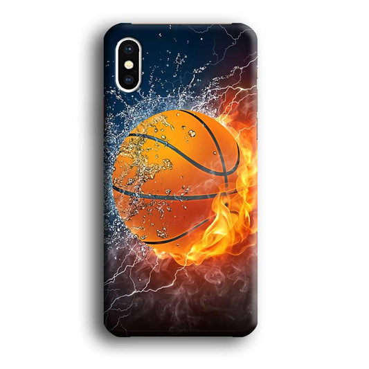 Basketball Ball Cool Art iPhone Xs Case-Plastic / Full Wrap (3D Case)-Xtracase