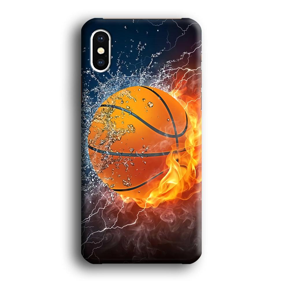 Basketball Ball Cool Art iPhone Xs Max Case-Plastic / Full Wrap (3D Case)-Xtracase