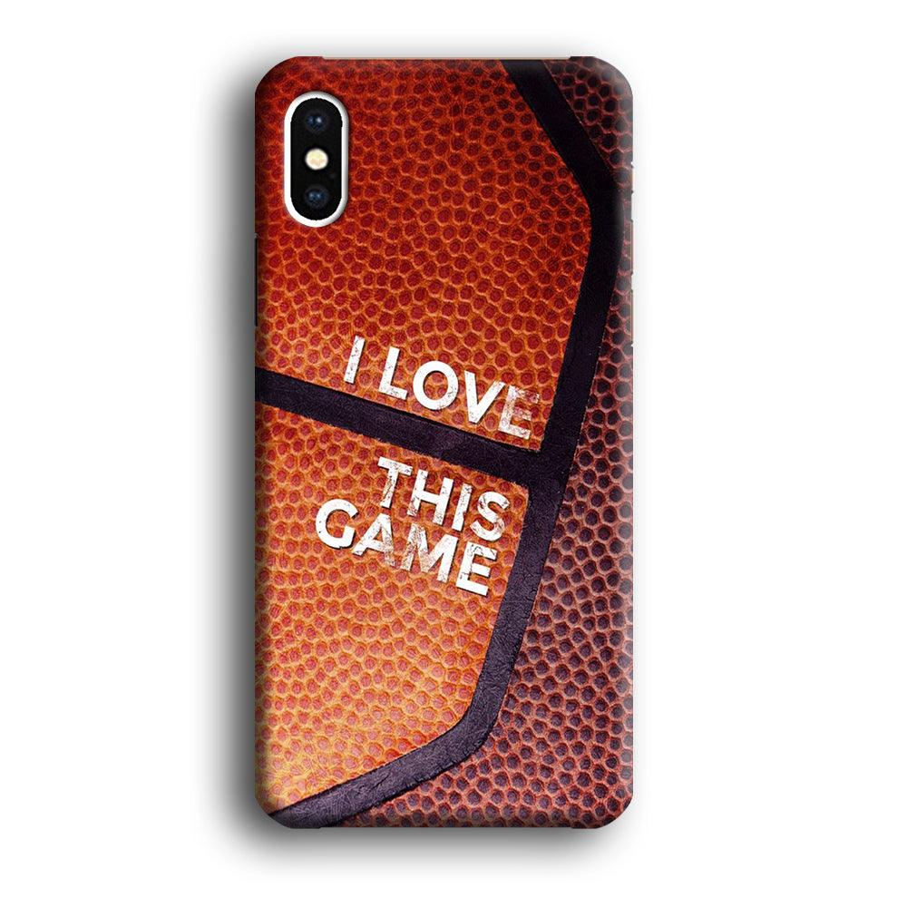 Basketball I Love This Game iPhone Xs Case-Plastic / Full Wrap (3D Case)-Xtracase