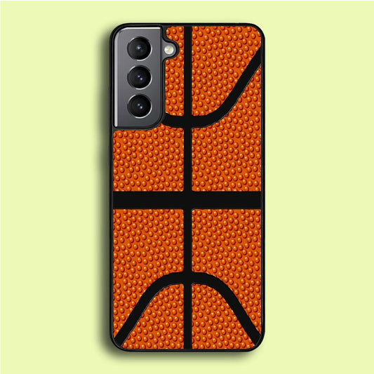 Basketball Pattern Samsung Galaxy S21 Case-Rubber / White (2D Case)-Xtracase
