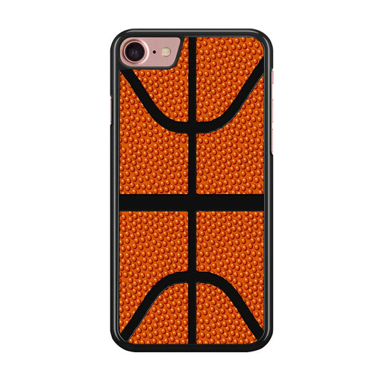 Basketball Pattern iPhone SE 2020 Case-Rubber / Black (2D Case)-Xtracase