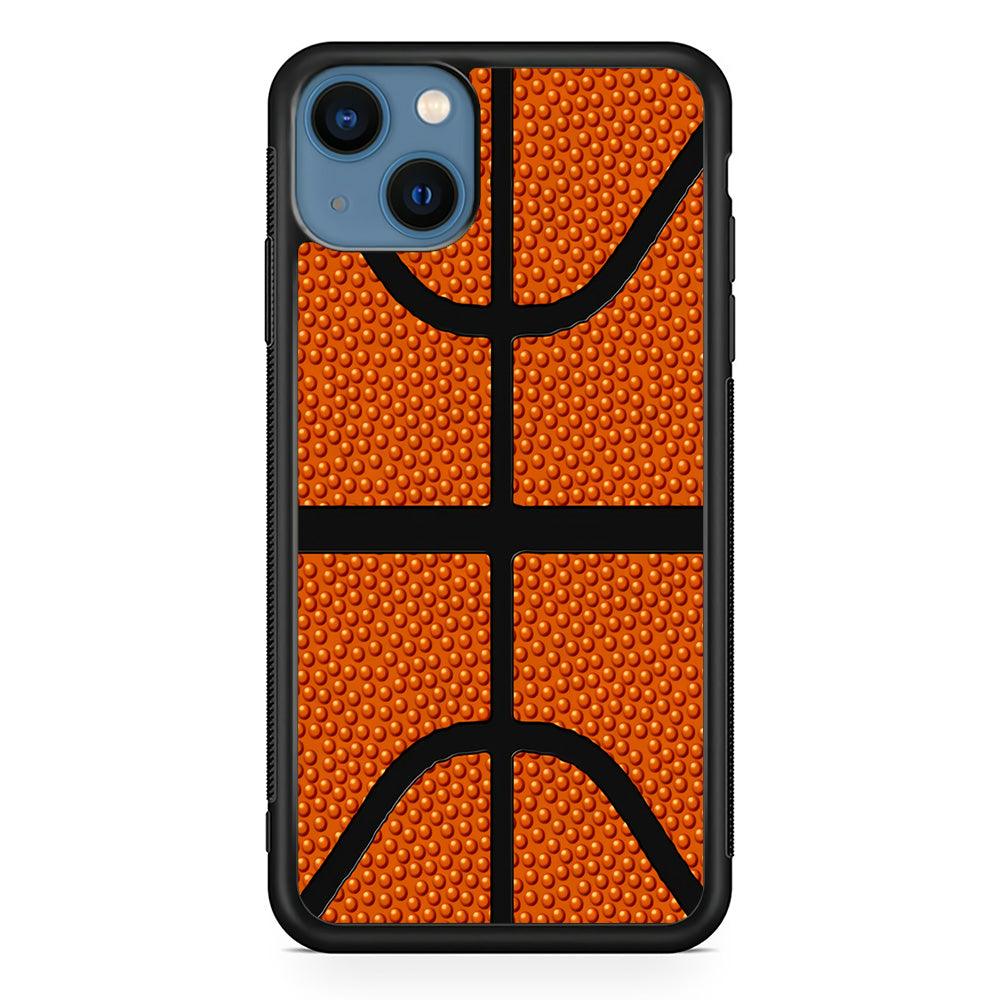 Basketball Pattern iPhone 13 Mini Case-Rubber / Black (2D Case)-Xtracase