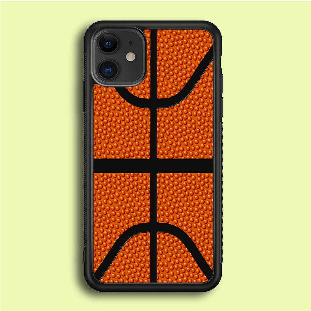 Basketball Pattern iPhone 12 Mini Case-Rubber / Black (2D Case)-Xtracase