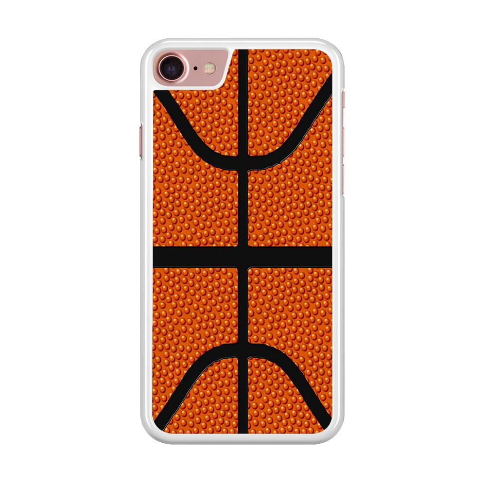 Basketball Pattern iPhone SE 2020 Case-Rubber / White (2D Case)-Xtracase