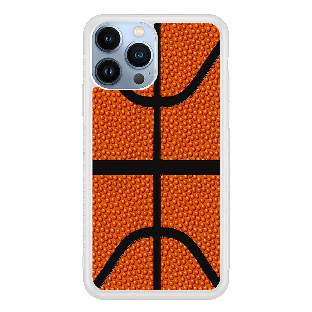 Basketball Pattern iPhone 13 Pro Case-Rubber / White (2D Case)-Xtracase