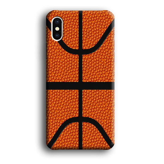 Basketball Pattern iPhone X Case-Plastic / Full Wrap (3D Case)-Xtracase