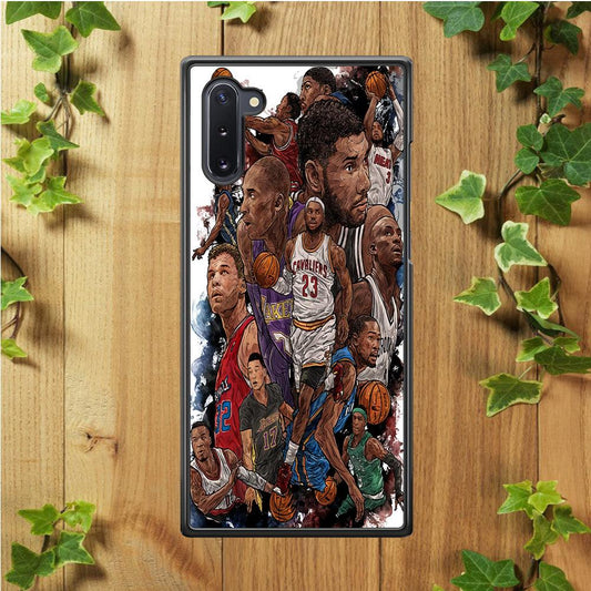 Basketball Players Art Samsung Galaxy Note 10 Case-Rubber / Black (2D Case)-Xtracase