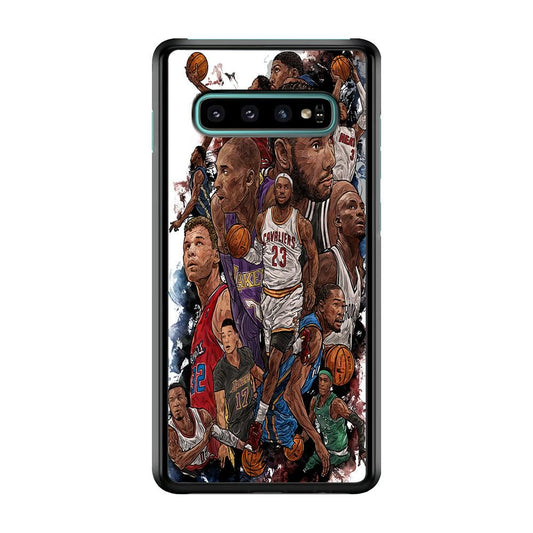 Basketball Players Art Samsung Galaxy S10 Case-Plastic / Full Wrap (3D Case)-Xtracase