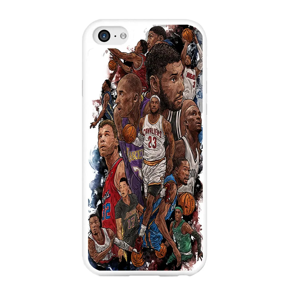 Basketball Players Art iPhone 6 | 6s Case-Rubber / White (2D Case)-Xtracase