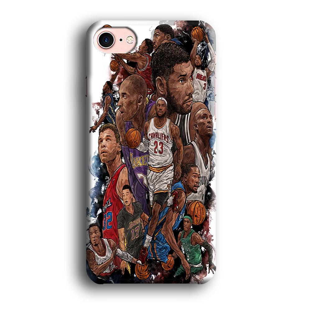 Basketball Players Art iPhone SE 2020 Case-Plastic / Full Wrap (3D Case)-Xtracase