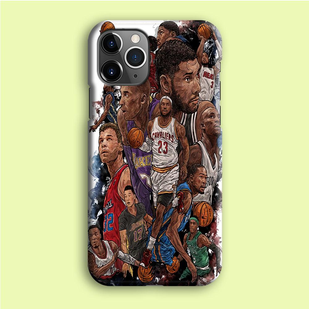 Basketball Players Art iPhone 12 Pro Case-Plastic / Full Wrap (3D Case)-Xtracase