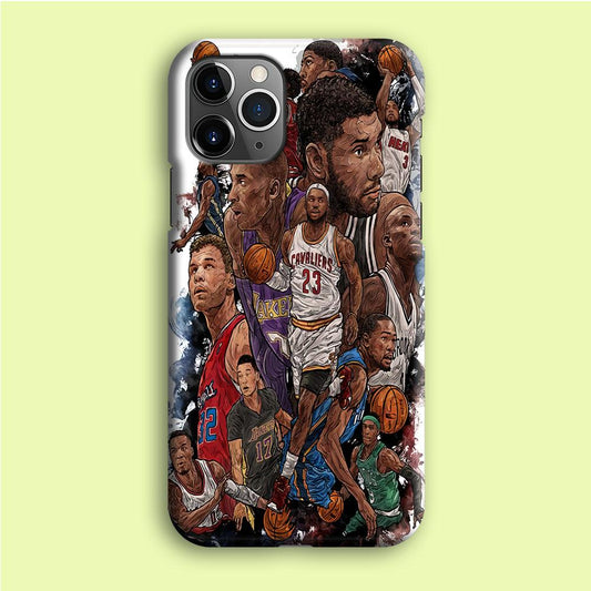 Basketball Players Art iPhone 12 Pro Case-Plastic / Full Wrap (3D Case)-Xtracase