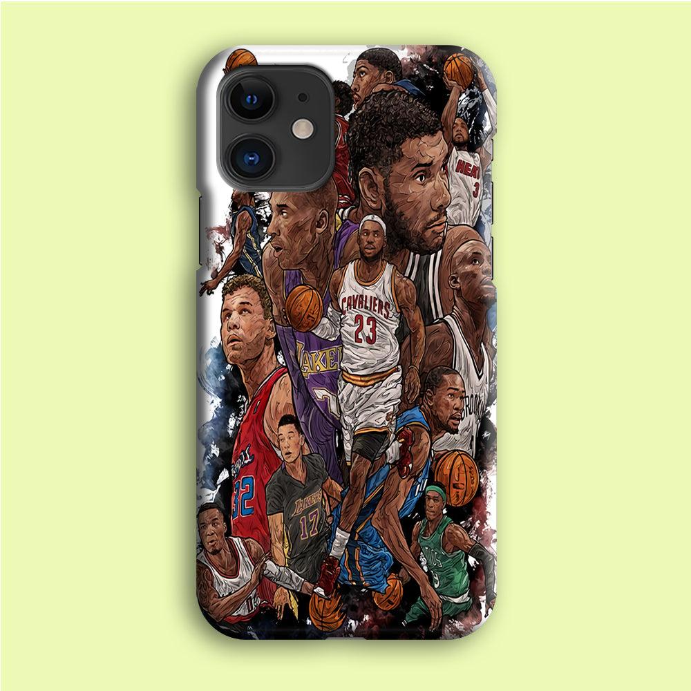 Basketball Players Art iPhone 12 Mini Case-Plastic / Full Wrap (3D Case)-Xtracase
