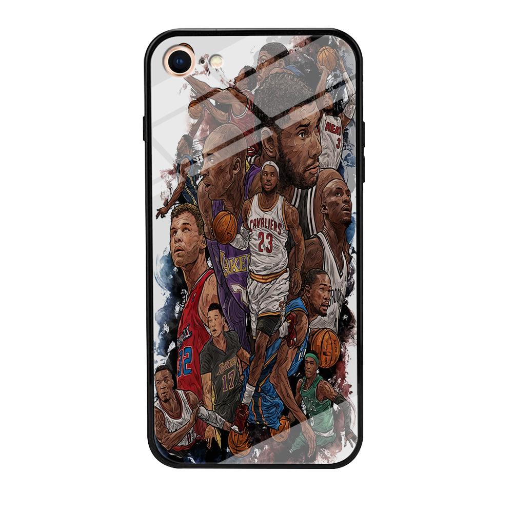 Basketball Players Art iPhone 8 Case-Tempered Glass Case-Xtracase
