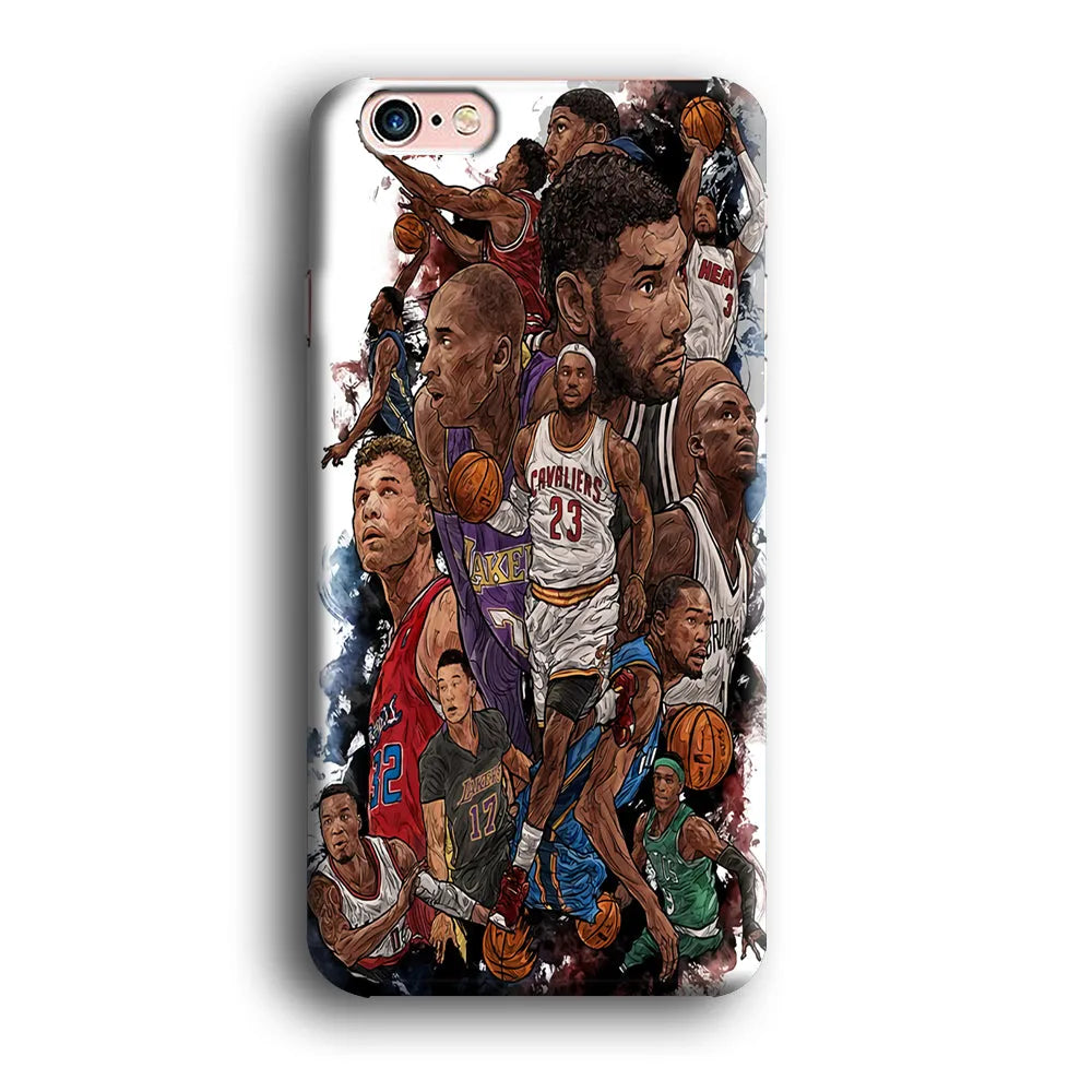 Basketball Players Art iPhone 6 | 6s Case-Plastic / Full Wrap (3D Case)-Xtracase