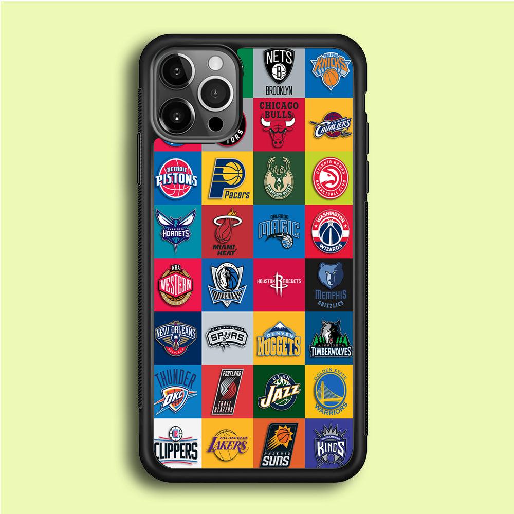 Basketball Teams NBA iPhone 12 Pro Case-Rubber / Black (2D Case)-Xtracase