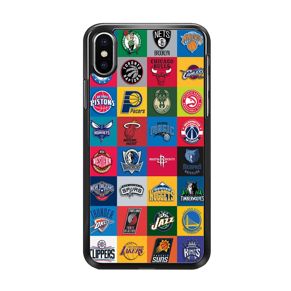 Basketball Teams NBA iPhone Xs Case-Rubber / Black (2D Case)-Xtracase