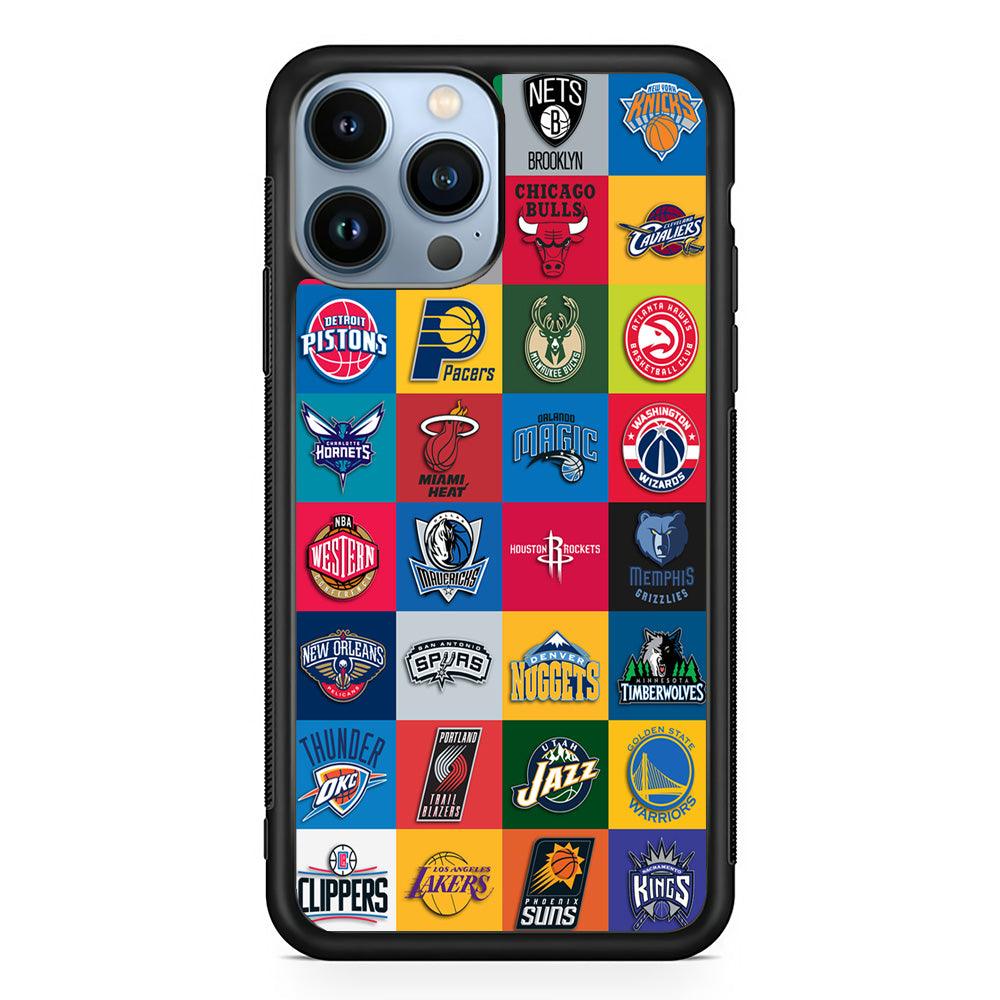 Basketball Teams NBA iPhone 13 Pro Case-Rubber / Black (2D Case)-Xtracase