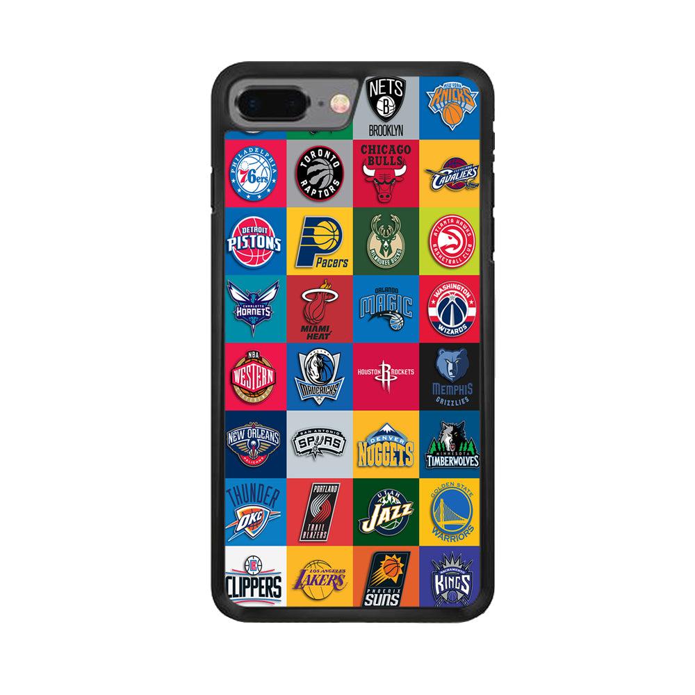 Basketball Teams NBA iPhone 8 Plus Case-Rubber / Black (2D Case)-Xtracase