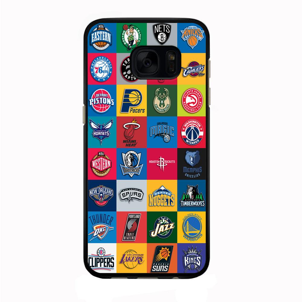 Basketball Teams NBA Samsung Galaxy S7 Edge Case-Rubber / Black (2D Case)-Xtracase