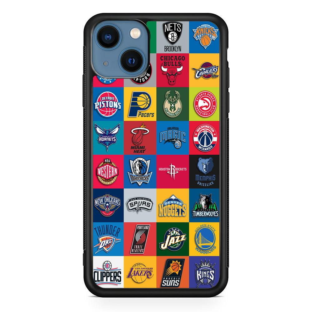 Basketball Teams NBA iPhone 13 Case-Rubber / Black (2D Case)-Xtracase