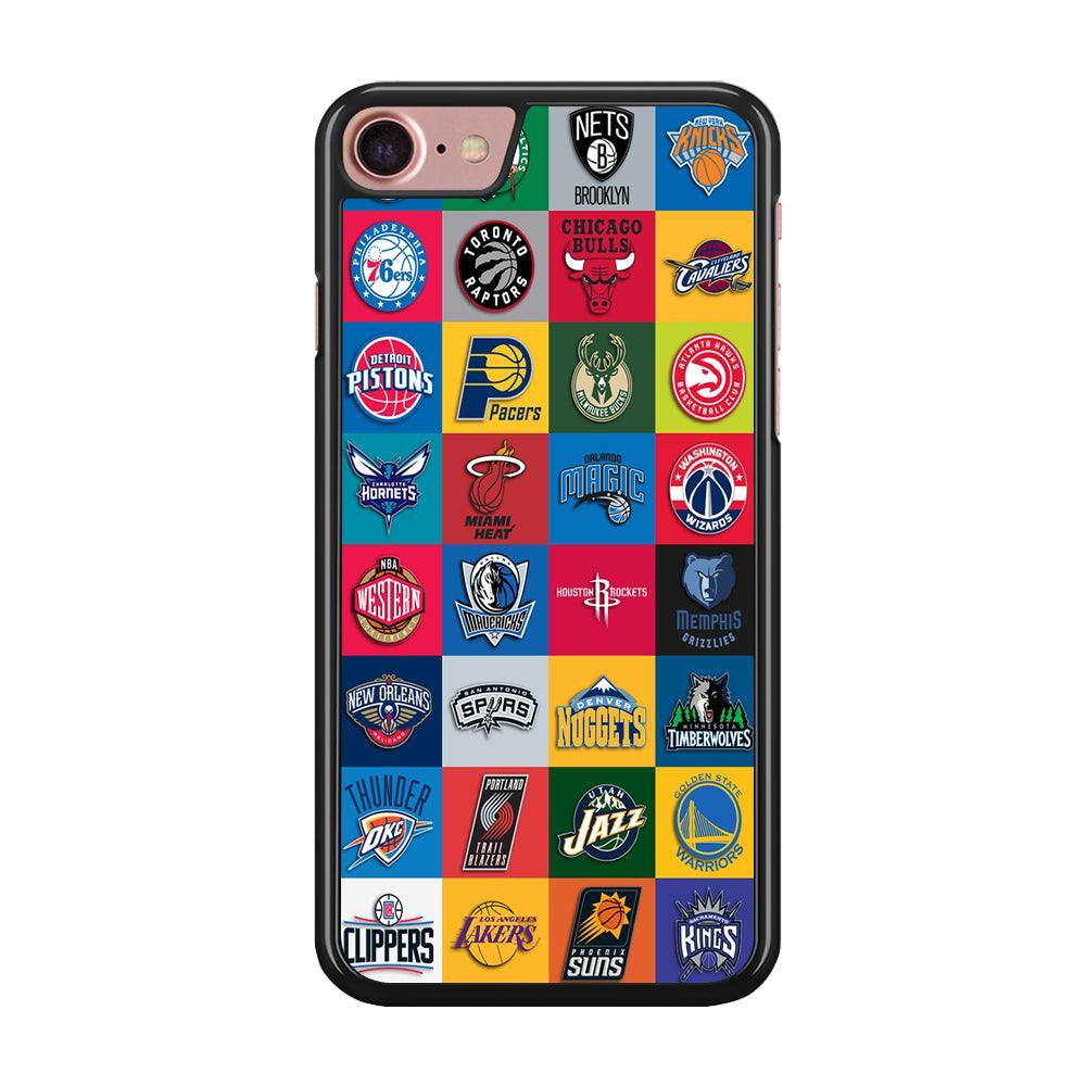 Basketball Teams NBA iPhone 8 Case-Rubber / Black (2D Case)-Xtracase