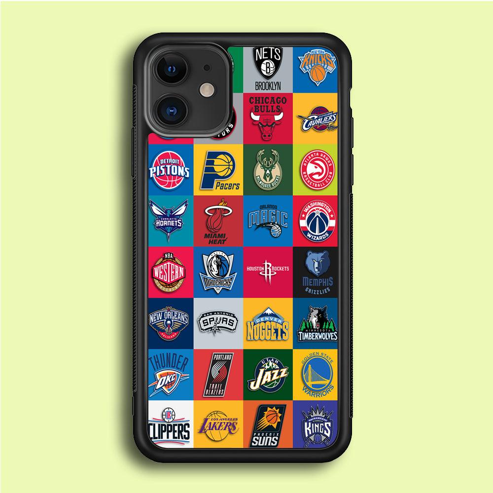 Basketball Teams NBA iPhone 12 Case-Rubber / Black (2D Case)-Xtracase