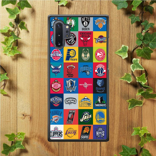 Basketball Teams NBA Samsung Galaxy Note 10 Plus Case-Rubber / Black (2D Case)-Xtracase