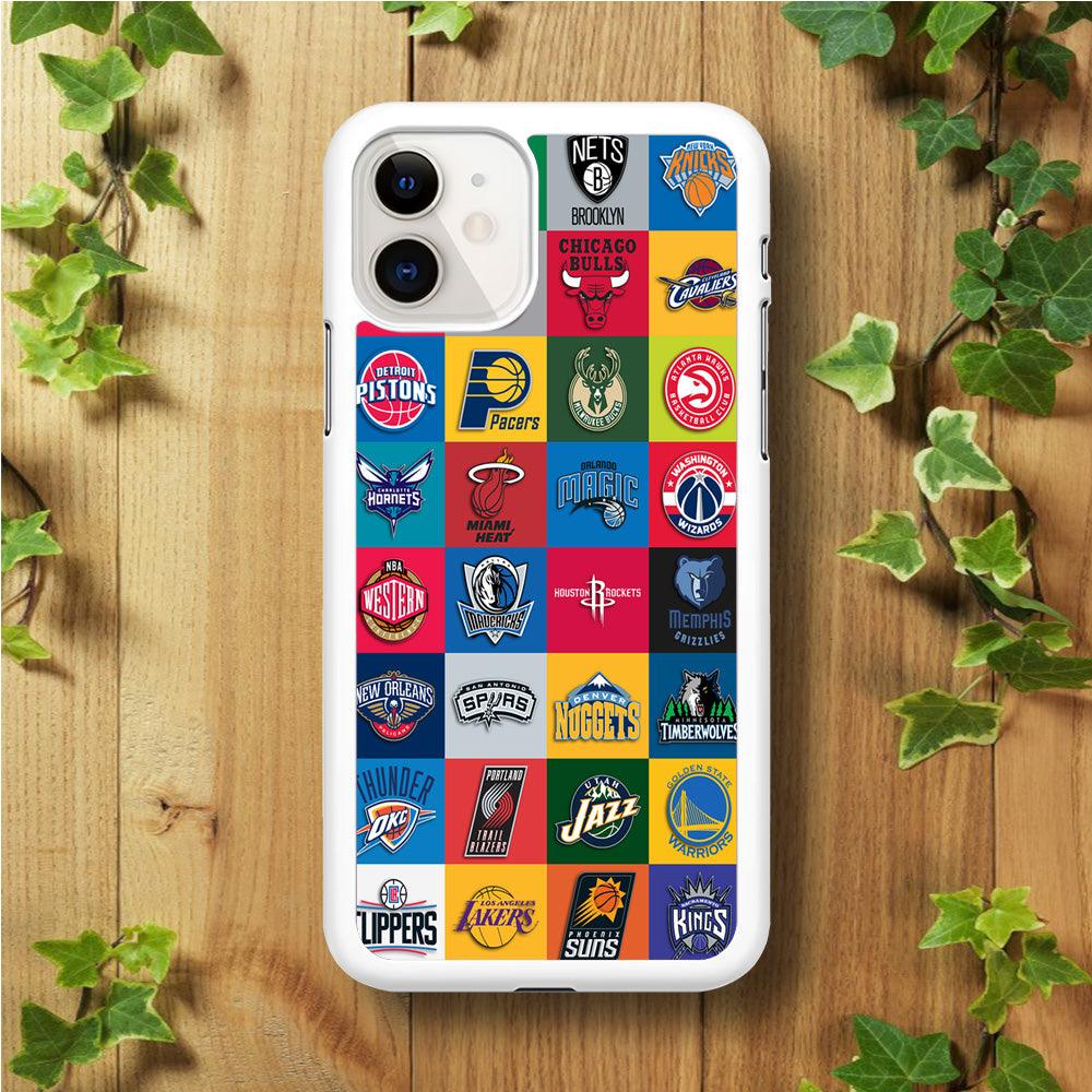 Basketball Teams NBA iPhone 11 Case-Rubber / White (2D Case)-Xtracase