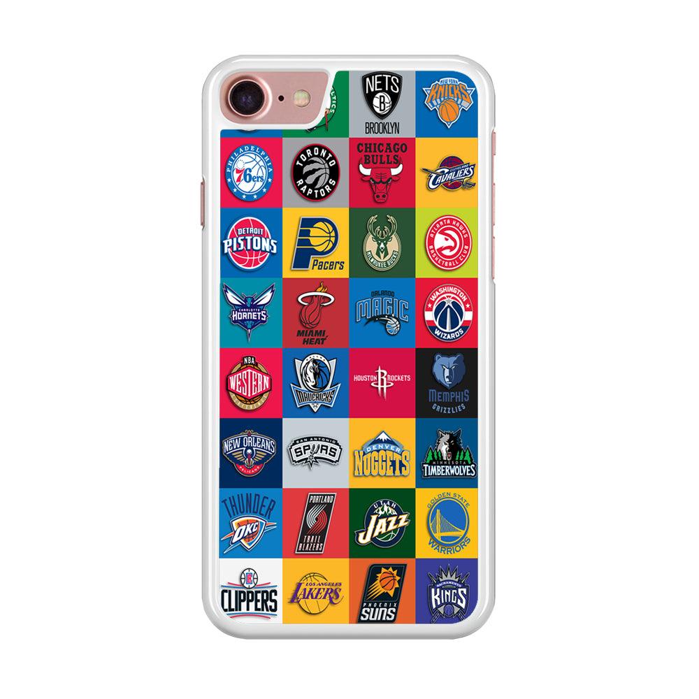 Basketball Teams NBA iPhone 8 Case-Rubber / White (2D Case)-Xtracase