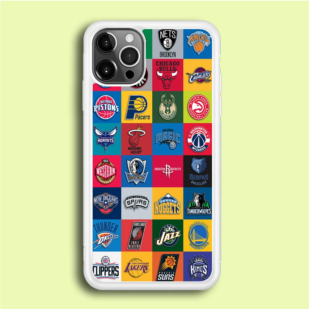 Basketball Teams NBA iPhone 12 Pro Case-Rubber / White (2D Case)-Xtracase